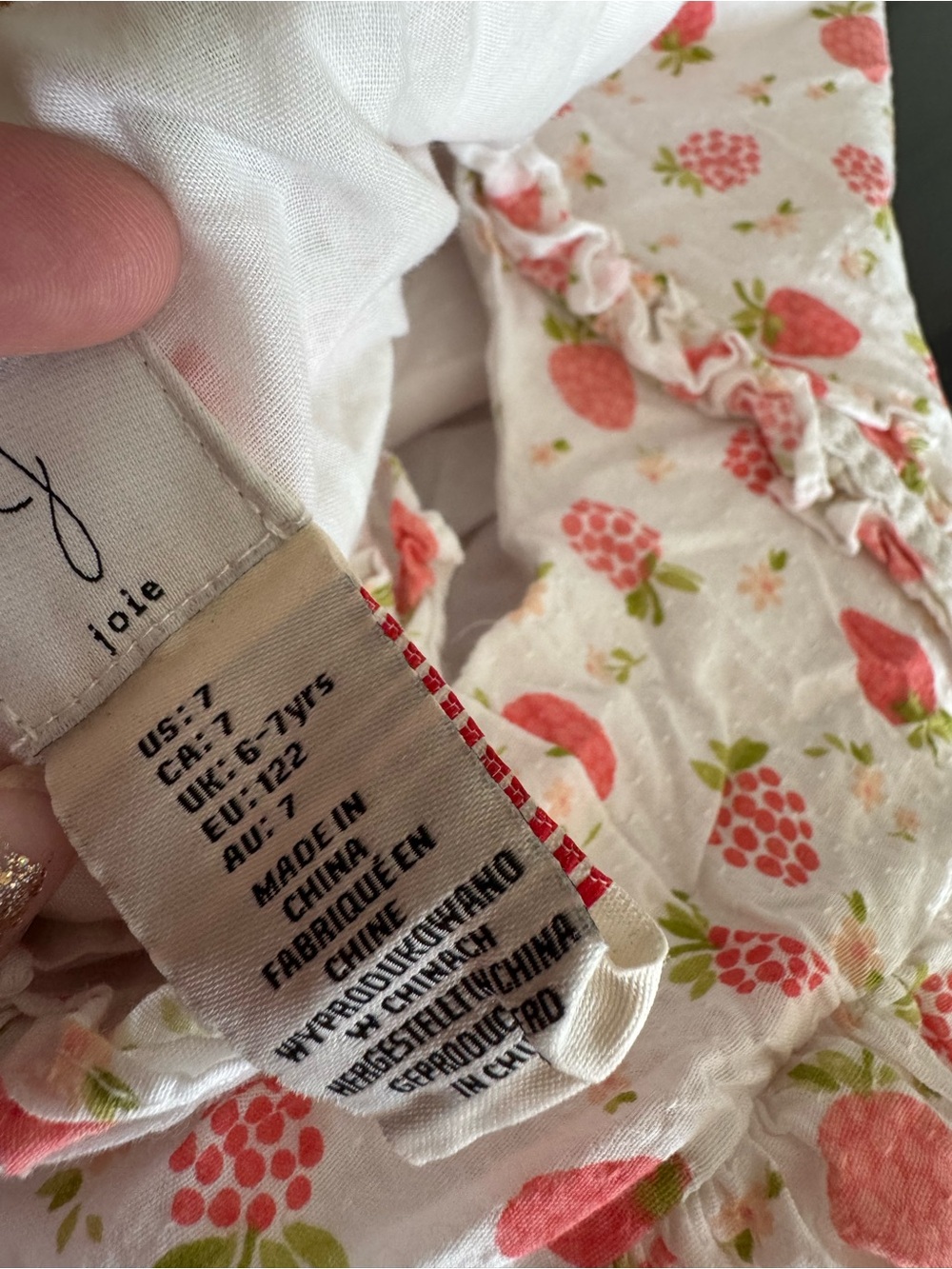 Joie Girls' White Strawberry Print & White Pastel Floral Sundresses - Picture 6 of 7